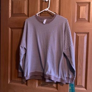 Zyia dust stripe crewneck
